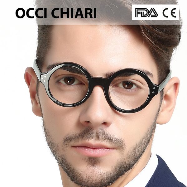 

occi chiari retro round frame brand design prescription nerd lens medical optical glasses frame black for men wome cappai, Silver