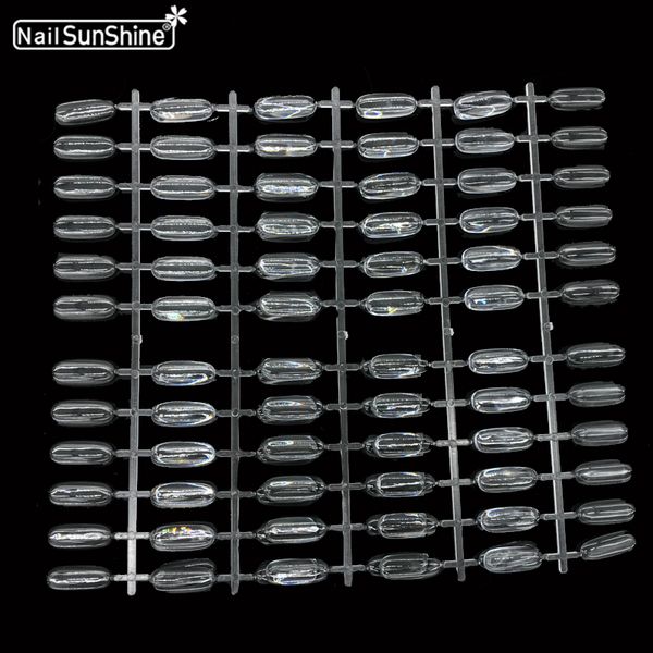 

10pcs/sheet transparent fake false nail practice solon gel nail polish show tips art display palette color chart flatback, Red;gold