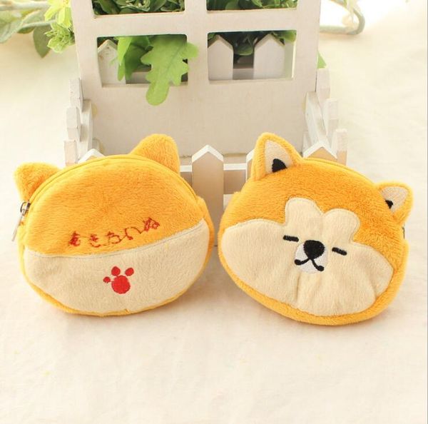 

2019 new 10*10 akita dog plush zero purse cute cartoon animal zero purse dhl -z050