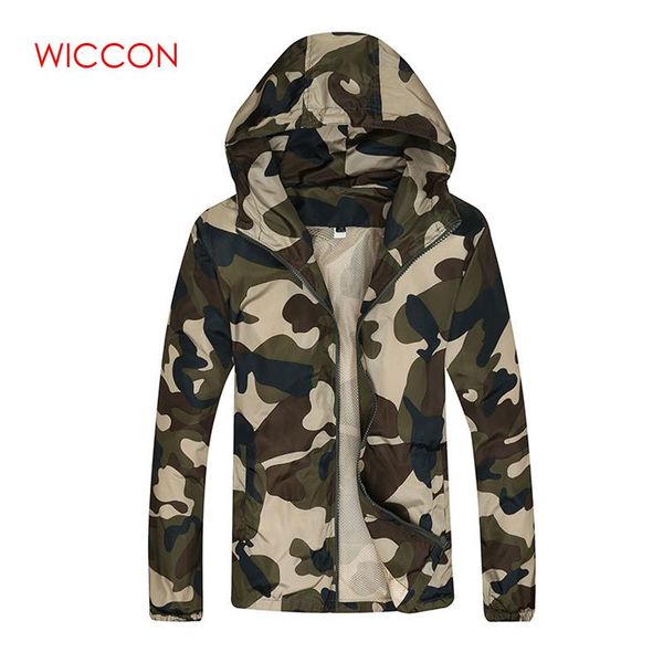 

selling 2019 new men's fashion camouflage jackets spring outwear tide male hooded thin sunscreen slim coat wholesale, Black;brown