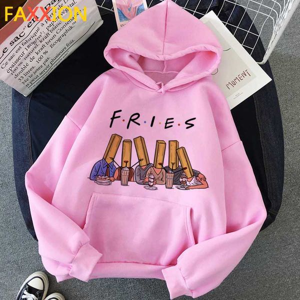 

new friends tv shows harajuku funny cartoon hoodies women ullzang vintage 90s hip hop sweatshirt graphic streetwear hoody female, Black