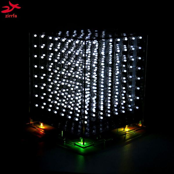 Freeshipping DIY branco eletrônico 3d 8s 8x8x8 mini led luz electrónica cuboeds kit diy para presente de natal