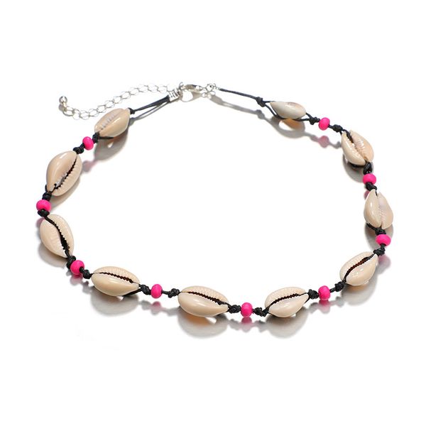 

2019 classic fashion bohemian handmade natural shell beaded pendant collar adjustable necklace simple glamour lady gift, Silver