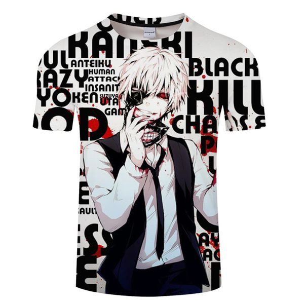 

2020ss spring and summer new high-quality cotton printing short sleeve round panel collar 3d t-shirt animated roaming t-shirt k2, White;black