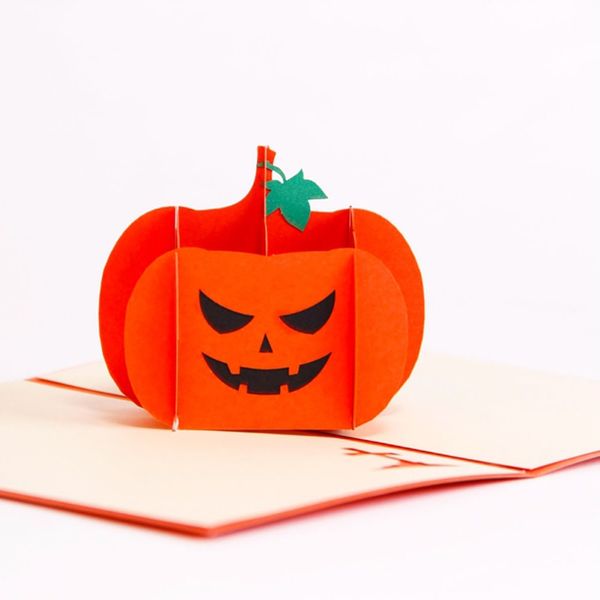 

3d halloween pumpkin skull card handmade greeting card creative diy greeting for children