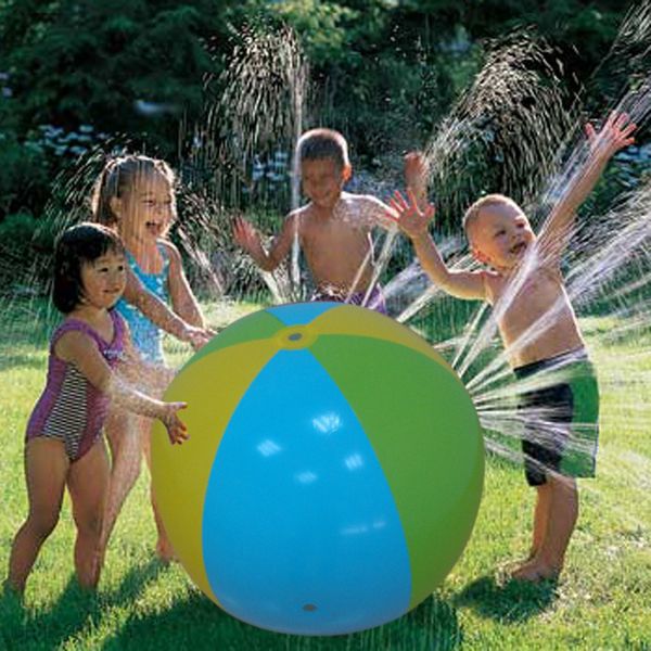 

75cm sprinkler beach ball beach lawn inflatable toys for children kids baby family outdoor game fun plaything pool accessories