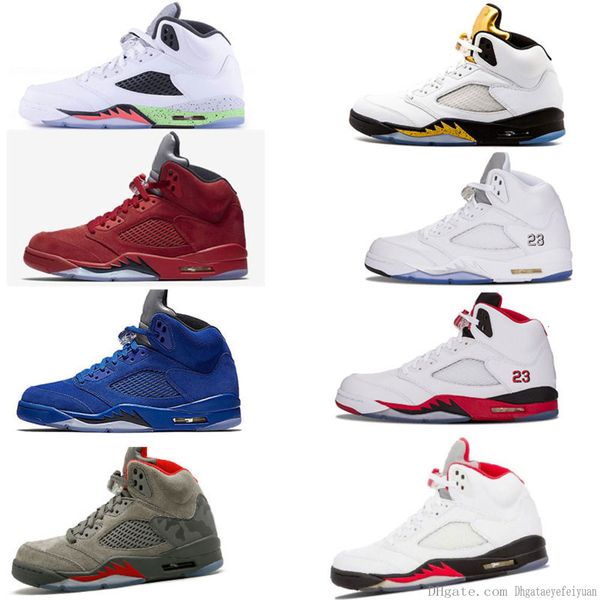 

shoes 5 white cement red blue suede 5s camo oreo bel basketball sports shoes sneakers new colorway for men women