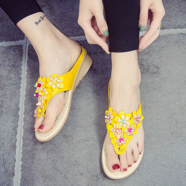 

med wedges summer floral wedding casual open toe fashion leisure elegant classics office lady concise flower solid print, Black
