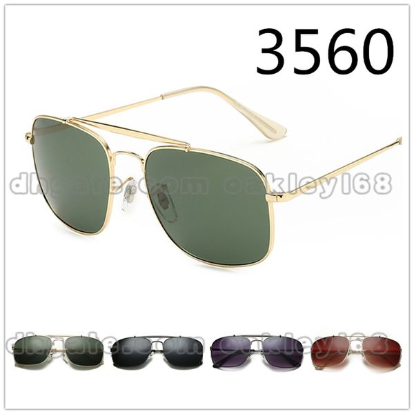 

fashion metal 3560 colonel square sunglasses for men for women driver driving mirror sunglasses anti-glare sun glasses, White;black