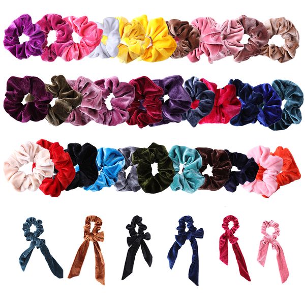 

hair accessories ropes hair scrunchies bowknot scarfs chiffon 39pcs for ponytail holder floral bows ties, Brown