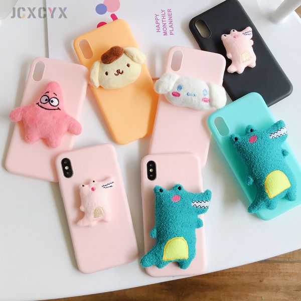 

cute 3d plush crocodile melody soft phone case for iphone x xr xs 11 pro max 6s 7 8 plus cover for samsung s8 s9 s10 a50 note 10