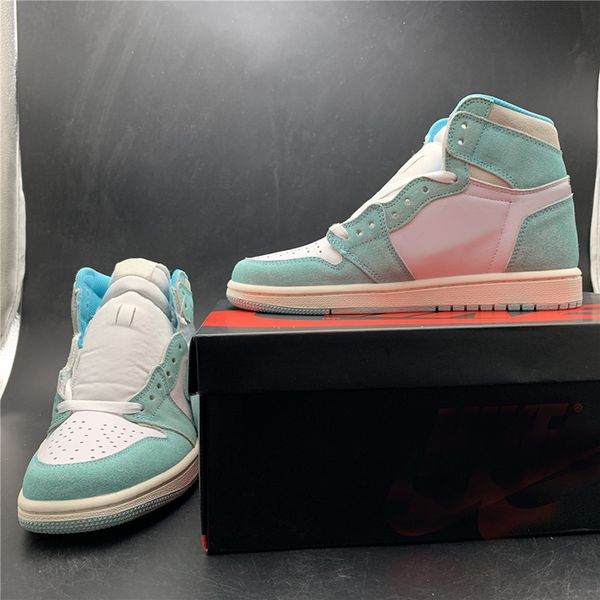 

Turbo Green Basketball Shoes 1s Upper Suede Lake Green White 2019 Designer Fashion Mens Athletic Trainers Sneakers With Box