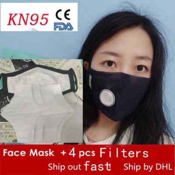 

dhl reused face masks anti-dust smoke outdoor indoor adjustable & reusable protection with 4 pm2.5 filters mouth mask for women man