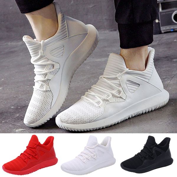 

all white athletic men casual sneaker outdoor running breathable sports solid color flats man's student shoes zapatos de hombre, Black
