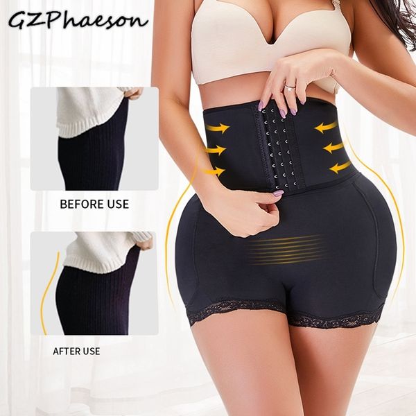 

butt lifter enhancer padded hip shapewear buttocks zipper body shaper women underwear push up fake ass pad shaping panties t200526