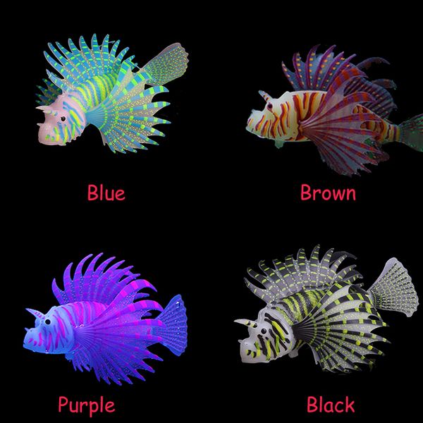 

fluorescent simulation glow lion fish tropical landscaping aquarium decor tropical fish tank ornamental