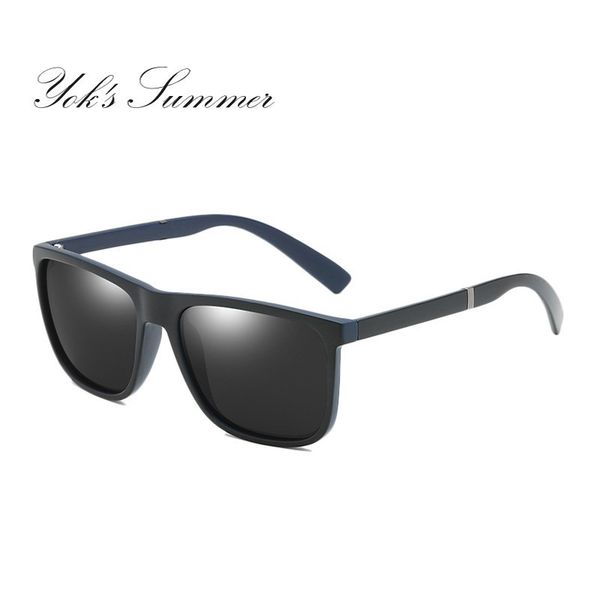 

yok's square polarized sunglasses 2019 men brand pc frame driving goggles sun glasses uv400 coating shade eyewear oculos hn1193, White;black