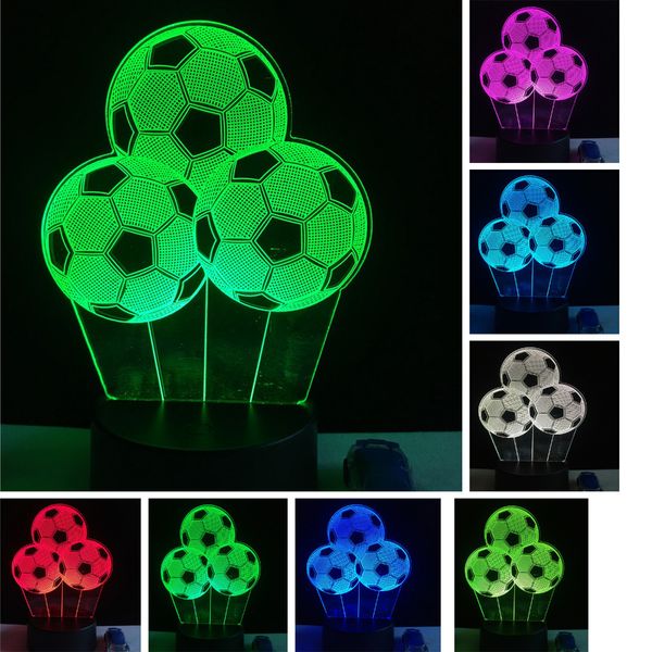 

new led 3d football visual lamp 7 colorful gradient touch creative boys bedroom sleeping home decor birthday gifts drop shipping
