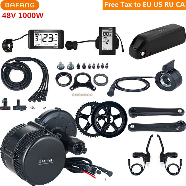 

48v 1000w bafang 8fun bbshd bbs03 mid drive motor c961 c965 electric bicycle conversion kits with 48v 17ah lithium ebike battery