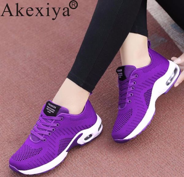 

akexiya knitted fabric women sneakers basket femme breathable run ladies red sport flying shoes woman black running shoes