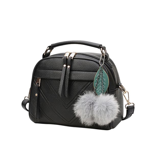 

small women pu leather handbag hairball crossbody bags women bags designer brand ladies clutch shoulder bag sac a main #t2g