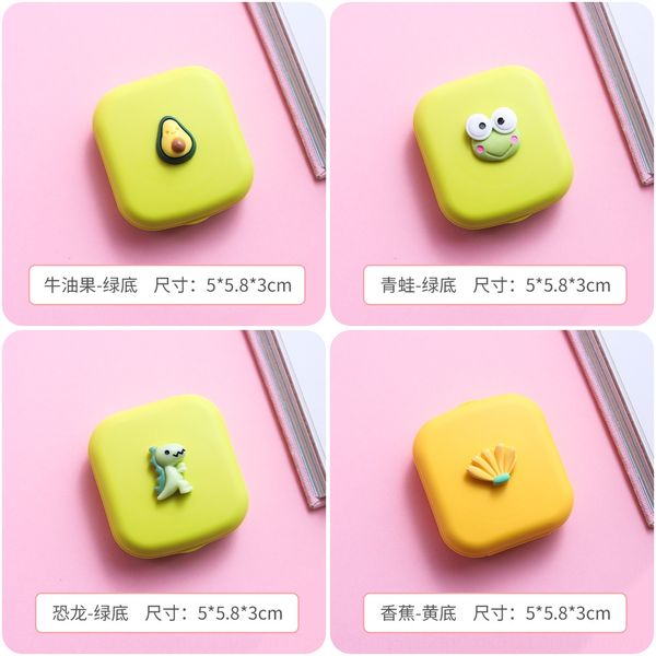 

dwgze portable cartoon resin patch case case nursing glasses invisible glasses box ins girls' cute contact lenses nursing companion box