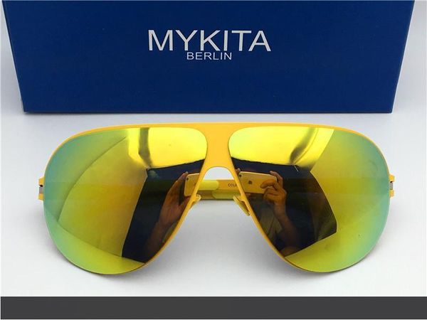 

новые дизайнерские солнцезащитные очки mykita hubert для мужчин сверхлегкий сплав memory frame солнцезащитные очки для женщин прохладный отк, White;black