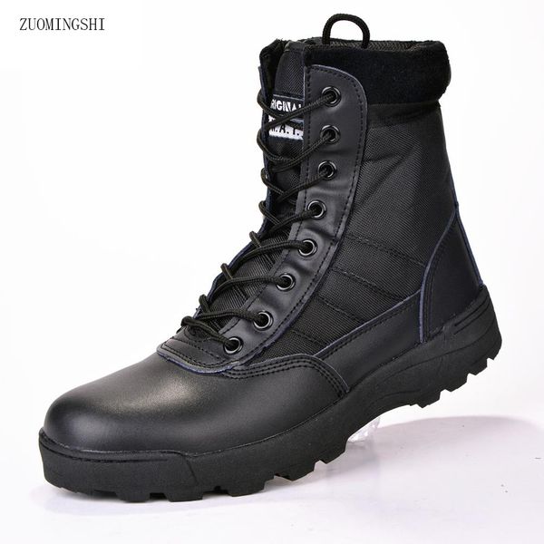 

winter new us military leather boots for men combat bot infantry tactical boots askeri bot army bots army shoes erkek ayakkabi mx190819, Black