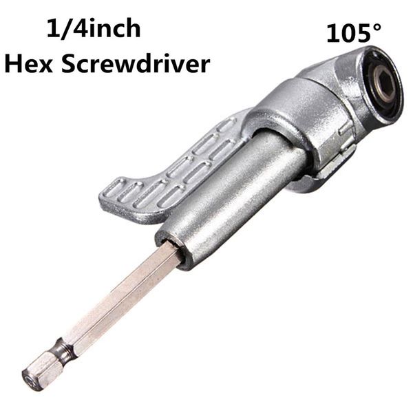

adjustable steel 105 degree angle driver hex screwdriver holder adapter drill bit