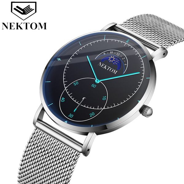 

black wrist watch men watches male business style wristwatches stainless steel quartz watch for men clock reloges with calendar, Slivery;brown