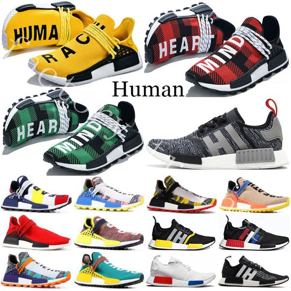 

2021 pharrell williams nmd human race shoes running shoes equality nerd black nobel ink human races mens shoes women designers sneakers