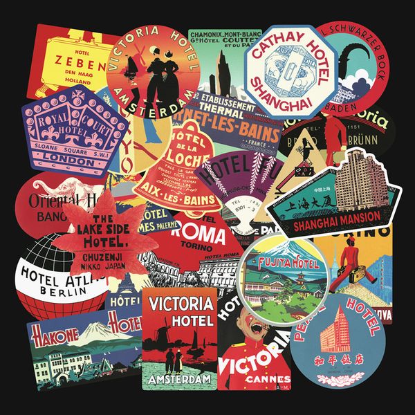 

56pcs lot personalized international travel retro l pvc waterproof stickers for car motorcycle bike graffiti lapskateboard stickers