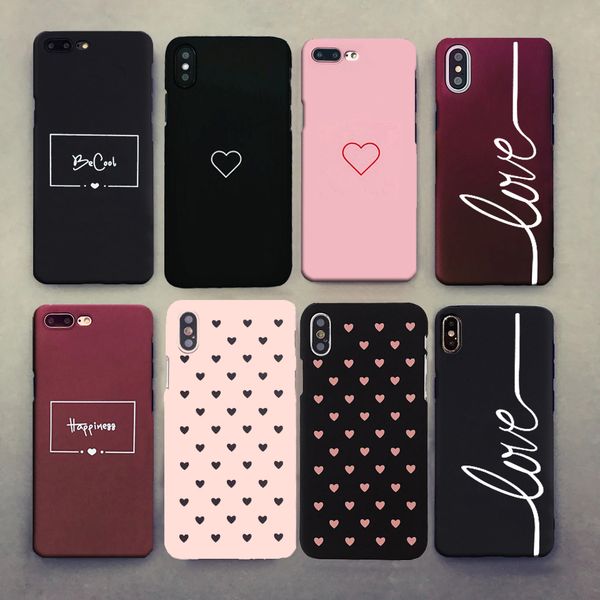 

for iphone 11 pro max x 7 8 5 5s se 2020 case for fundas iphone 6s 6 s xs max xr 8 7 plus case cover hard heart love phone case
