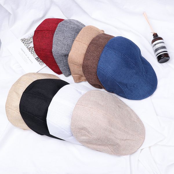 

1pc new fashion beret hat men casual flat cap newsboy style gatsby hat women adjustable breathable mesh caps driving beret cap, Blue;gray