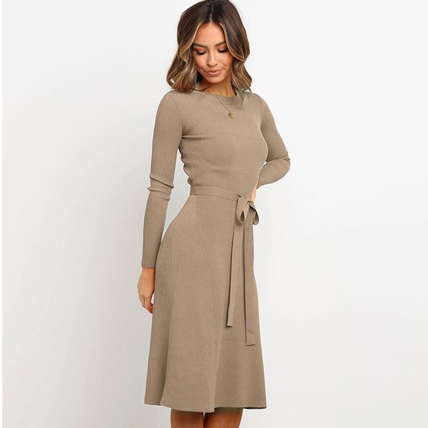 

autumn and winter designer womens dress luxury dress for women brief long-sleeved brand womens dresses with knee-length highly quality, Black;gray