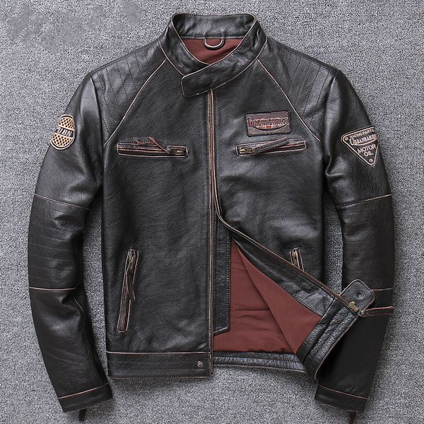 

zvaqs 100% real sheepskin coat men autumn winter clothes men's leather jacket 2020 streetwear moto bliker genuine leathers 680, Black