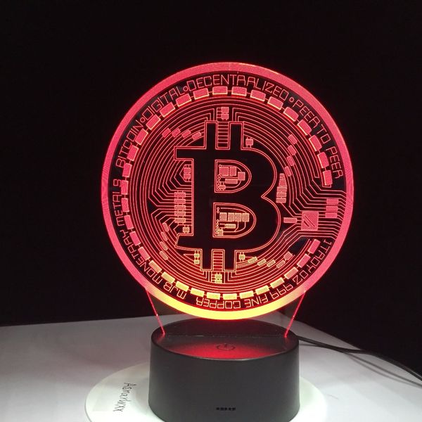 

bitcoin sign 3d led lamp modelling night lights 7 colorful usb coin desk lamp baby bedroom sleep lighting fixture decor gifts