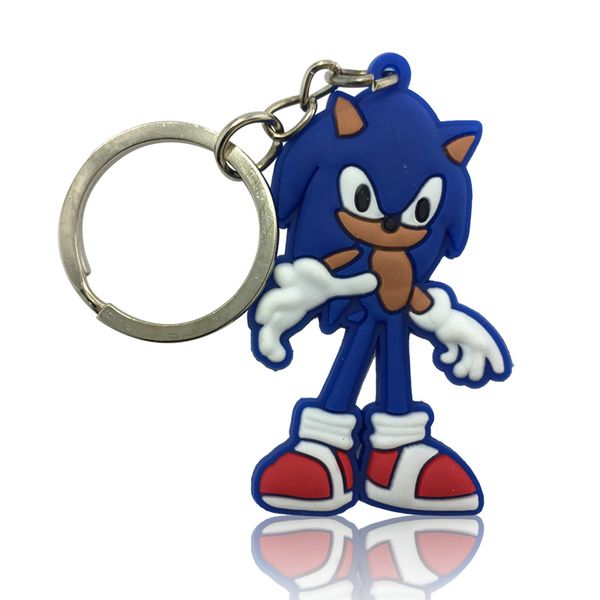 

moq=30шт sonic the hedgehog металлические брелки милый мультфильм мягкий брелок пвх аниме рисунок брелок автомобильный брелок модные аксессу, Silver