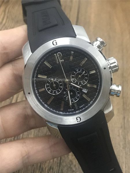 

new fashionluxury watch for man quartz satch watches stainless wrist watch stainless chronograph watch rubber strap bg05, Slivery;brown