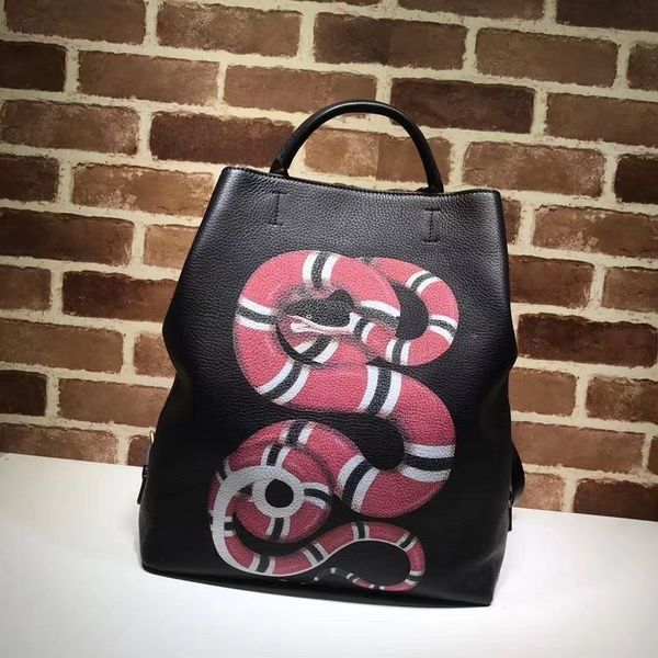

c quality 2019 celebrity design letter embossed snake animal canvas leather backpack real leather man woman 451000 travel bag