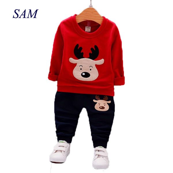 

18m-5t baby boys girls clothes christmas costume autumn long sleeve boys clothing sets fashion elk kids clothes for boys t200104, White