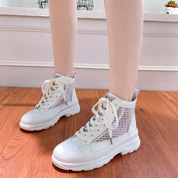 

cootelili woman pumps female platform ladies round toe 5cm heel black white basic slip on breathable mesh summer pumps women