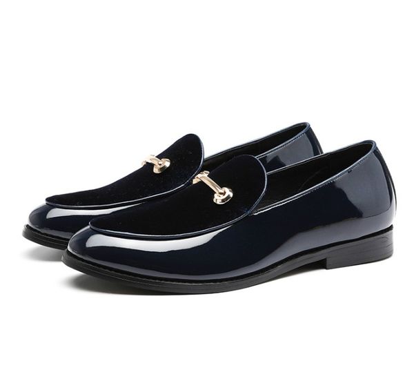 

black red blue designer pu leather dress shoes leather wedding party men shoes suede fashion loafers heel shoes size 38-48