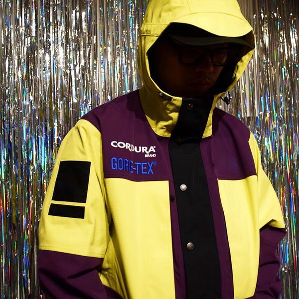 

18fw box logo x thenf week15 expedition jacket pullover jacket men women coats fashion color matching outerwear three color hflsjk283, Black;brown