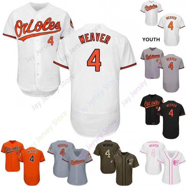

2019 Baltimore 4 Earl Weaver Jersey Orioles Jerseys Cool Base Flexbase Home Away White Black Red Grey Pullover Button Men Women Youth