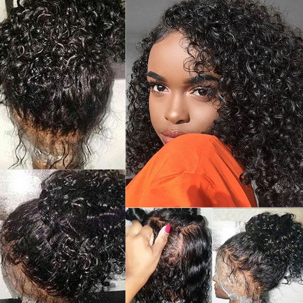 

Brazilian virgin human hair curly wavy lace front wig full wig with baby hair