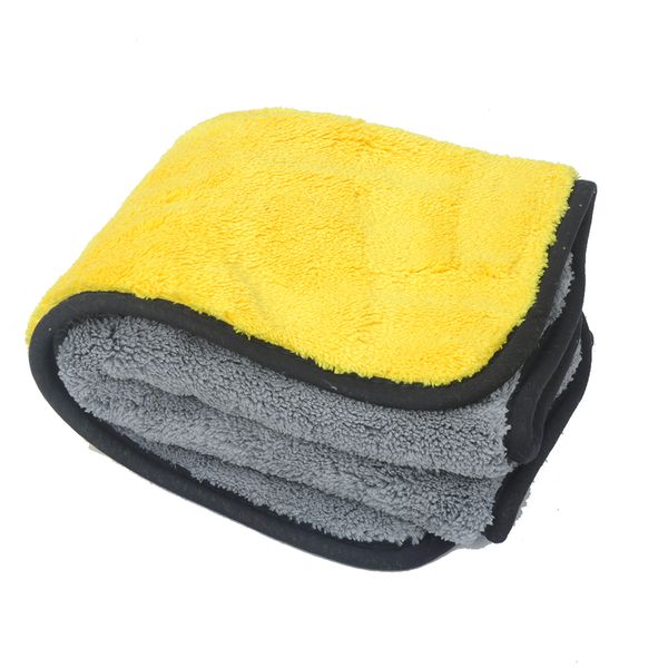 

1pc microfiber washing drying strong thick plush polyester fiber car cleaning cloth care polishing absorbent wash towel