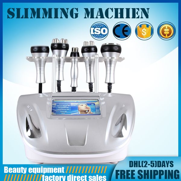 

new 40khz cavitation beauty slimming equipment 5 handpiece rf skin rejuvenation face lift salon clinic use machine
