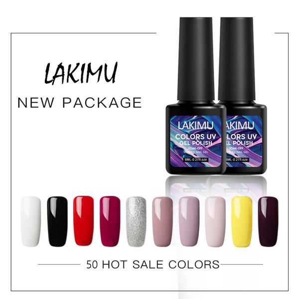 

lakimu colorful gel nail polish 52 colors gel varnish paint semi permanent enamel nails art for manicure need coat, Red;pink