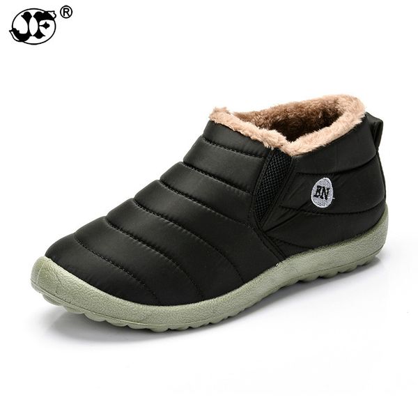 

new fashion men winter shoes solid color snow boots plush inside antiskid bottom keep warm waterproof ski boots 882, Black